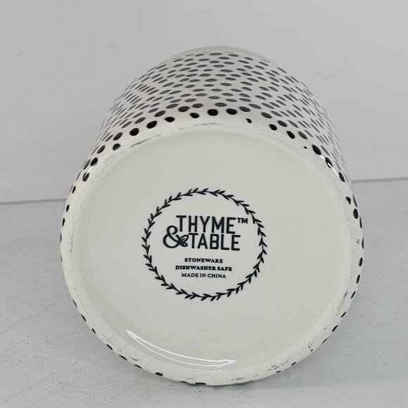 Thyme & Table Polka Dot Stoneware Jar W/ Lid Dishwasher Safe 4.5" - Picture 6 of 8